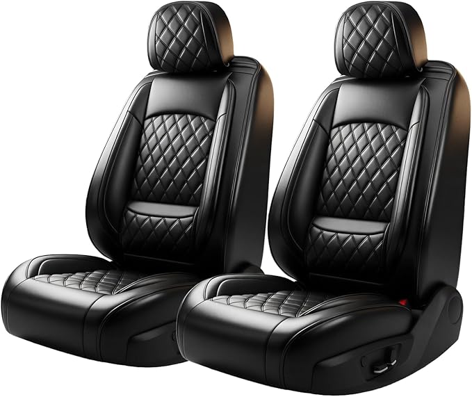 Fit Integra Car Seat Covers for Acura Integra 2023-2026 - Premium Leather, Waterproof, All-Weather, Airbag Compatible, Breathable, Seat Protectors, Only 2 Front seat Covers, Black