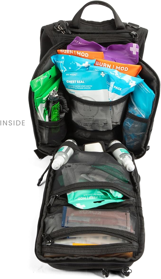 My Medic Recon Standard - HSA FSA First Aid Kit - 200+ First Aid and Survival Essentials, Supplies, & Must Have IFAK for Home, Car, Office or Business - Black