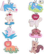 KRD 8 Pack Cute Animal Car Air Freshener Hanging, Assorted Scents Variety Set, Funny Cat Dog Elephant, Long Lasting Car Freshener, Unique Decor
