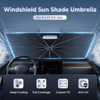 Autorder Windshield Sun Shade Umbrella for 2021-2025 2026 Kia K5 Accessories,Upgraded Ice Crystal Material,Easy Setup Umbrella Sunshade for Car Windshield,100% Sun Blocking