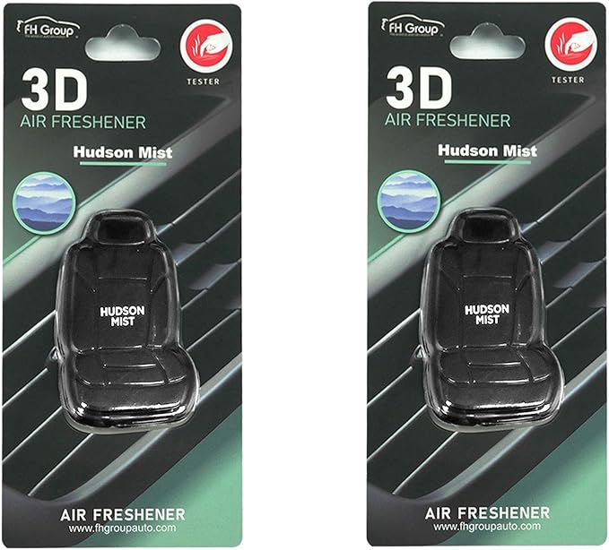 FH Group Air Freshener Vent Clips, Mini Car Seat Covers Design, (Hudson Mist Scent)-2PK