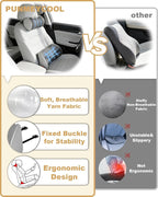 Car Lumbar Support and Neck Support Headrest Pillow Kit, Ergonomic Memory Foam Cushion for Sciatica & Tailbone Pain Relief – Fits Car Seat, Office Chair & Wheelchair