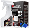 Headlight Restoration Kit with Ceramic Coating – Headlight Lens Cleaner to Remove Yellowing, Haze & Oxidation, Restore Headlight Clarity, Improve Night Visibility, Long-Lasting Protection-180ml