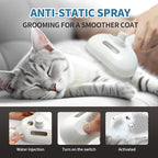 Dog Brush for Shedding, 3 in 1 Self Cleaning Steam Dog Brush - Anti-Static,Cat Steam Brush Removal Comb with Release Button, Grooming Tool for Long and Short Hair Pets, White