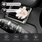 Car Air Freshener, 2pcs Flower Air Freshener Diffuser with Vent Clips, Car Diffuser Vent Clip, Gypsum Car Diffuser for Car Accessories