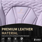 FLORICH Car Seat Covers, Leather Front Seat Cover, Purple Waterproof Seat Covers, Automotive Seat Cover 2 Pack, Luxury Universal Seat Cushion Car Seat Protector Fit for Most Cars Trucks SUVs