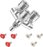 Triple Pressure Washer Tips, 3-in-1 Power Washer Nozzle, 3 Nozzle for Pressure Washing with 6PCS Pressure Wash Spray Nozzles (0 ° Red & 40 ° White), 1/4" Quick Connect, 5000 PSI