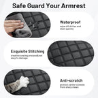 Autorder Center Console Cover for 2011-2019 2020 2021 Jeep Grand Cherokee Accessories Armrest Cover Anti-Scratch Middle Console Pad Leather Armrest Protector