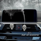 Skull Car Decor,Goth Car Air Freshener Vent Clip,Silver Snake Skull Horror Dahsboard Decorations Accessories,Refillable Clip On Diffuser for Women Teens