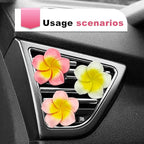 6Pcs Multicolor Pentapetal Flower Car Air Fresheners Vent Clips, Flower Air Vent Clips Pink Beach Flower Air Vent Clips, Air Conditioning Outlet Clip Car Accessories for Women