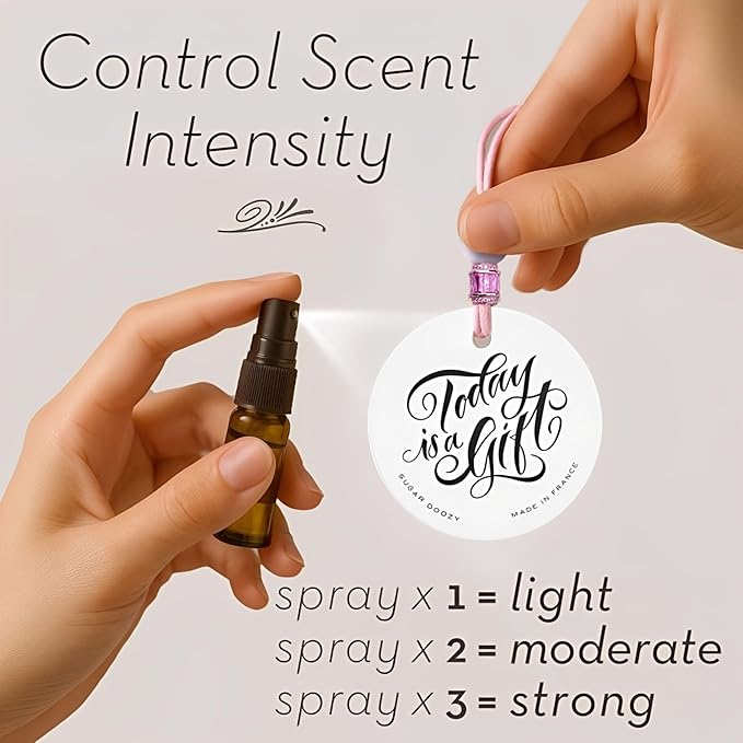 Luxury Car Air Freshener for Women - Refillable & Portable Essential Oil Fragrance Diffuser - Cute Car Accessories & Interior Decor - Mirror Hanging or Vent Clips - Butterfly Gold Charm, Rose Scent