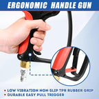 TOOLCY Short Pressure Washer Gun with Swivel, 4000 PSI Power Washer Gun, Car Wash Power Washing Gun with 3/8" Male Plug, 1/4” Quick Connector Coupler and 5 Nozzle Tips