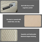 Upgraded Car Center Console Cover,Microfiber Leather Car Armrest Cover Cushion with 2 Storage Bags,Universal Cars Armrest Storage Box Cars Interior Accessories for Most Vehicles (Light Beige)