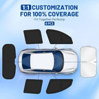 Car Window Shades for Toyota Camry 2018-2024 Accessories - Full Set 6PCS Side Window Sunshades with Memory Frame & Blackout Fabric, Privacy UV Shield for Camping/Travel