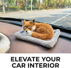 Sleeping Fox Bamboo Charcoal Bag - Realistic Plush Animal Odor Eliminator and Moisture Absorber for Car, Home, Closet - Soft Decorative Fox Figurine