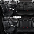 Car Seat Covers Full Set, Leather Seat Cover for Cars, 5 Seats Waterproof Automotive Seat Covers Fit Toyota Rav4 Camry Corolla Cruze CRV Accord, Black