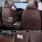 Coverado Car Seat Covers Front, Seat Covers for Cars, Waterproof 2-Pack Car Seat Cushions, Leather Carseat Seat Protectors, Universal Seat Covers Fit for Most Sedans SUV Pick-up Trucks(Brown)