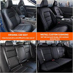 AOMSAZTO Car Seat Cover Fit for Nissan Altima 2019 2020 2021 2022 2023 2024 2025 (S SV SR Platinum) Full Set Customized Faux Leather Seats Cover Black
