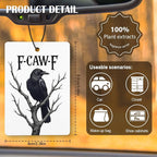Funny Gothic Skull Black Crow Car Air Freshener 4 Pcs, Dark Humor Raven Hanging Air Freshener for Cars Closet Drawer Books, Witchy Goth Bird Floral Car Accessories for Women Men