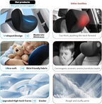 Car Neck Pillow & Headrest Support for Driving - Memory Foam Neck Support Pillow with Adjustable Strap & Removable Cover, Office Chair, Travel Essentials - 2 Pack (Black)