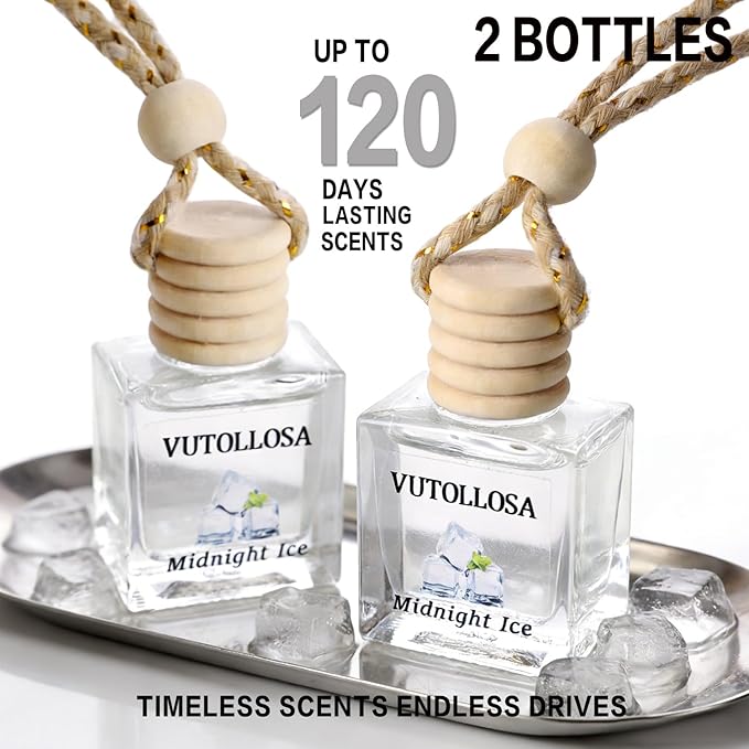 2-Pack Car Air Fresheners, Car Deodorizer, Midnight-Ice Air Freshener – Long Lasting Hanging Car Air Freshener for Men and Women, Car Scent Diffuser by VUTOLLOSA