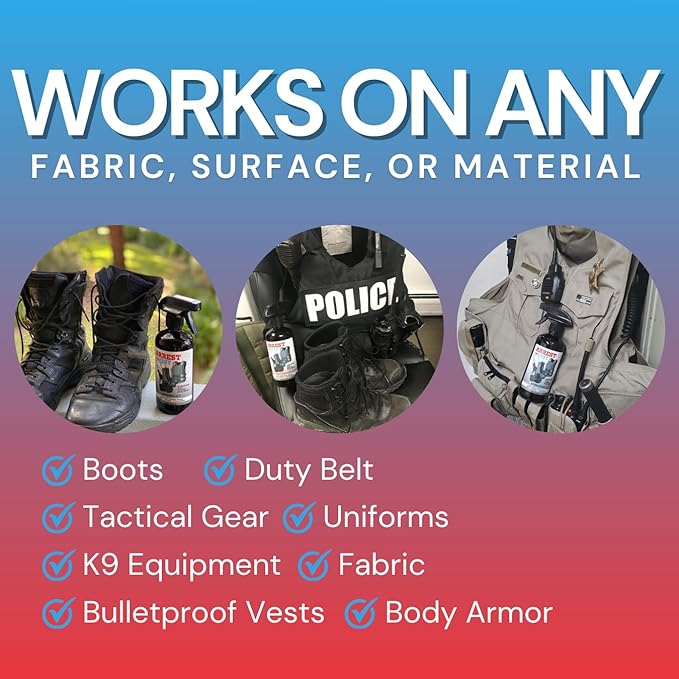Arrest My Vest Military Grade Odor Eliminating Spray for Body Armor, Tactical Gear, and K9 Equipment. Safe on All Ballistic Vests, Fabrics, & Police Gear - Night Shift Fragrance - 1 Gallon Bottle
