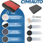 Car Seat Cushion,Thickened Comfort Memory Foam Seat Cushions for Car and Office Chair - Sciatica & Lower Back Pain Relief, Driver Seat Pillow for Auto, Office Chair, Wheelchair Pad-Black Red