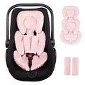 GFU Infant Car Seat Insert Head and Body Support, Reversible Newborn Insert for Carseat with Strap Pads, Soft Stroller Cushion Pillow Insert for Boys and Girls, Fits for Stroller, Swing, Pink