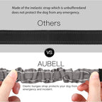 AUBELL Dog Seat Belt for Car,2 Pack Set 3-in-1 Adjustable Reflective Bungee Heavy Duty Dog Car Harness Tether with Clip Hook Latch & Buckle,Swivel Zinc Alloy Carabiner,Black+Grey