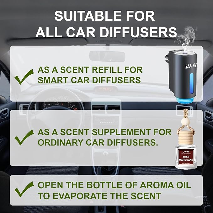 Smart Car Air Freshener Refill, Long Lasting Aroma Replacement, Aromatizante Para Carro Refill, Premium 10ml Perfume Selection, for Your Smart Car Diffuser, Set of 3 (Ocean Scents)
