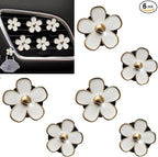 6 PCS Daisy Car Decorations, Cute Flower Air Vent Clip Air Dashboard Outlet Clip Car Air Freshener Vent Clips Car Interior Decor Charm Car Interior Accessories for Girls Women (White)