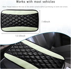 Car Center Console Cushion Pad, Universal Leather Waterproof Armrest Seat Box Cover, Comfortable Auto Armrest Cover Protector, Car Interior Decor Accessories for Most Vehicles (Green)
