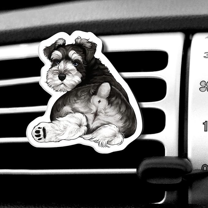 WIRESTER Fresh Scented Car Air Freshener Vent Clip, Decorative Accessories, Interior Decoration for Cars - Cute Animal Butt, Cute Dog Cat, Dog Butt Looking Back, Dog Lying