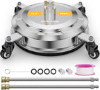 EVEAGE 14.5" Pressure Washer Surface Cleaner,Stainless Steel Pressure Washer Accessories 4 Weels & 1/4" Quick Connector,4000 PSI Power Washer for Driveway (Silver, 14.5inch)
