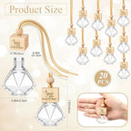 20 Pcs Employee Appreciation Gifts Bulk Empty Car Diffuser Air Freshener Ornament Hanging Glass Essential Oil Bottle Thank You Gift for Staff Teacher Students Nutritionist