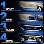 Advanced Car Headlight Restoration Kit: Erase Yellowing & Oxidation Restores Clarity with Long-Lasting UV & Hydrophobic Ceramic Shield - Restoration Fluid Kit for Cars, Trucks and SUVs