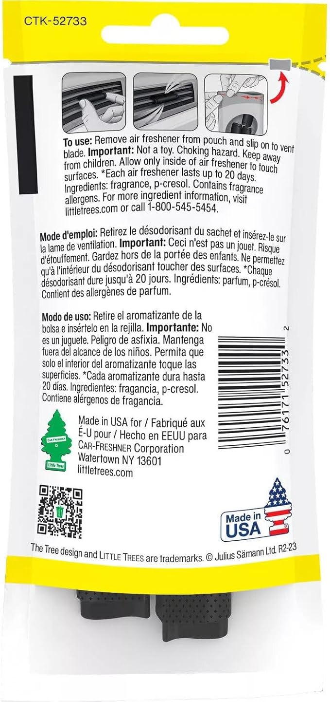 Little Trees Car Air Freshener | Vent Wrap Provides Long-Lasting Scent, Invisibly Fresh! | New Car Scent, 16 count, (4) 4-Packs