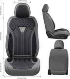 FLORICH Leather Seat Covers, Seat Covers Full Set, Car Seat Protectors 5 Seats, Automotive Seat Covers Fit for Most Cars Trucks SUV- Gray&Black