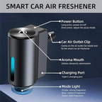 Car Air Freshener Diffuser with Three Adjustable, Rechargeable Car Diffusers, Car Fresheners Long Lasting (Lemon)