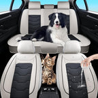 Car Seat Cover Set, Gray and Black Seat Covers, Automotive Interior Accessories, Waterproof Synthetic Leather, Protect and Upgrade Your Car Interior, Pet Car Seat Cushions, Fits Most Vehicles