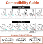 Coverado Leather Seat Covers, Car Seat Covers Full Set, Waterproof Faux Leather Seat Cover, Car Seat Protectors 5 Seats, Automotive Seat Covers Universal Fit for Most Cars SUV Trucks, Gray