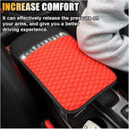 Bling Leather Car Armrest Seat Box Cover, Car Console Armrest Cover with Crystal Rhinestones, Anti-Scratch Waterproof Auto Center Console Protector Cushion Pad for Car SUV Truck (Red)