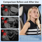 BABUR Car Headrest Pillow | Ergonomic Memory Foam Neck Shoulder Support Pillow with Adjustable Design & Enlarged Surface | Pain Relief for Driving Travel Sleeping | Blue 1 Pack