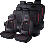 Car Seat Cover 8 Seats for Hyundai Palisade 2020-2025, Durable Wear Resistant Waterproof Sport Seat Covers, Breathable No Odor Premium Leather Vehicle Seat Covers.(Luxury,Black Red)