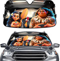 GENANY Polynesian Princess Windshield Sun Shade for Car SUV Truck (55x30 Inches), Sun Shade Windshield, Shades for Windows, Protector Blocks UV, Christmas Car Decor