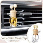 Zubebe 30 Pack Car Air Freshener Diffuser with Vent Clip Empty Car Diffuser Bottles for Essential Oil Perfume Glass Bottle with Wooden Caps Stick(Skull)