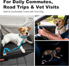Dog Seat Belt for Car, Adjustable Dog Car Harness Seatbelt for Small Medium Large Dogs, Heavy Duty Travel Safety Restraint with Locking Aluminum Hook & Reflective Nylon Strap, Pink
