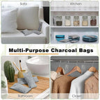 10PCS Activated Bamboo Charcoal Air Purifying Bag, Air Freshener Bag Moisture Absorber for Refrigerator Home Car, Gray