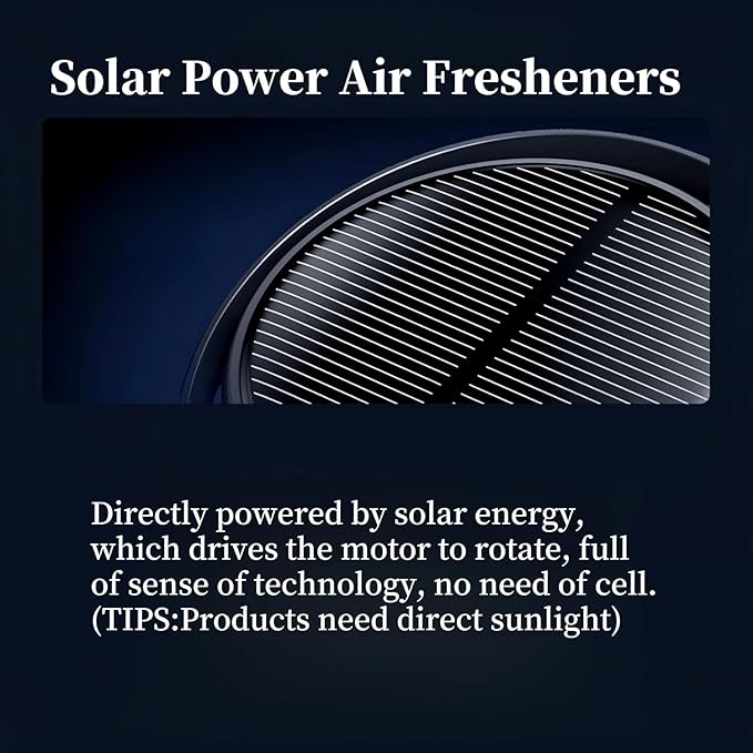 Chrome Solar Air Freshener for Car Stocking Stuffers Rotatable Air Purifier Aromatherapy Diffuser Long Time Home Interior Fragrance Stocking Stuffers Car Decoration Perfume Included