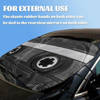 Black White Retro Car Front Window Sun Shield Cassette Music Tape Heatshield Front Window Car Sun Shade Windshield Rays Sun Shade Visor Protector for Car Sedan Truck SUV Accessories 59" L x 31.5" W